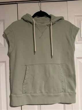 Everlane The Organic Cotton Sleeveless Hoodie Sweatshirt Sage Green Size XS